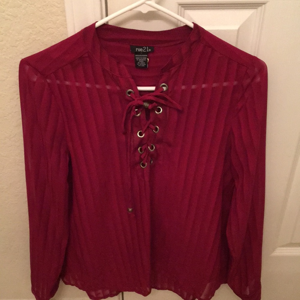 Long Sleeve Maroon Top